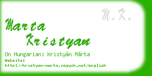 marta kristyan business card
